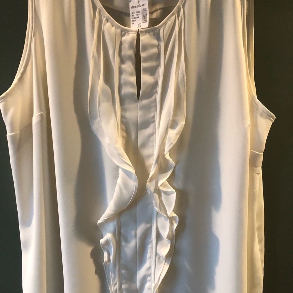 NWT Roz & Ali Sleeveless Crème Blouse
